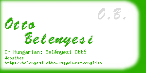 otto belenyesi business card